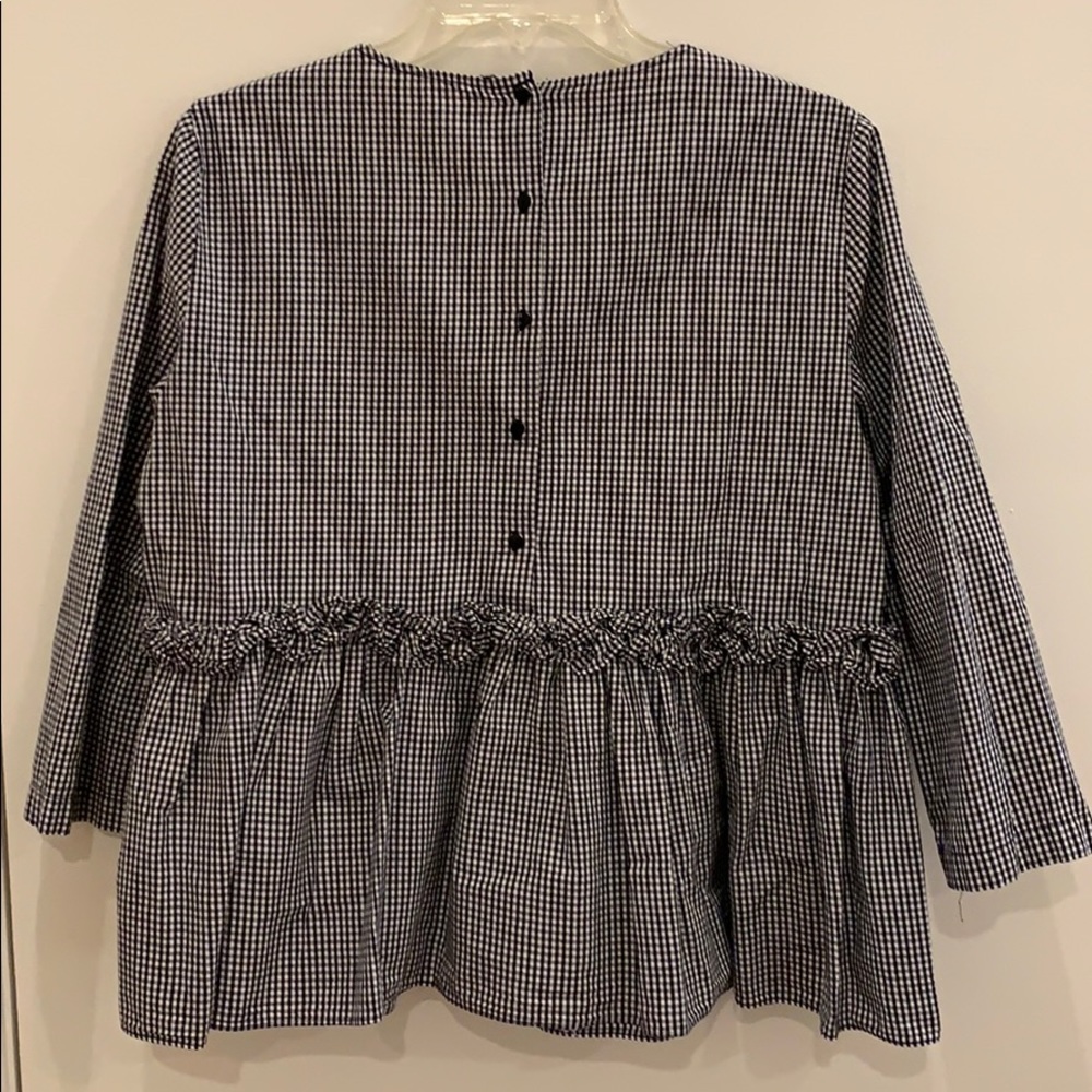 Zara frilled gingham top with ruffle peplum - Picture 4 of 8